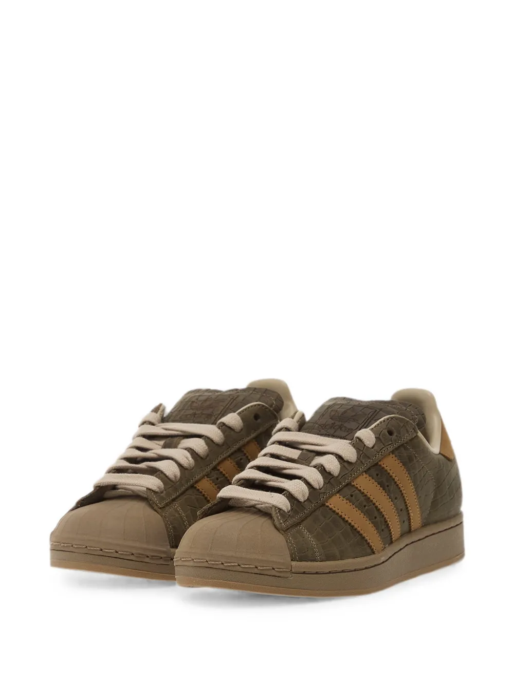 adidas Superstar II crocodile-effect sneakers Groen