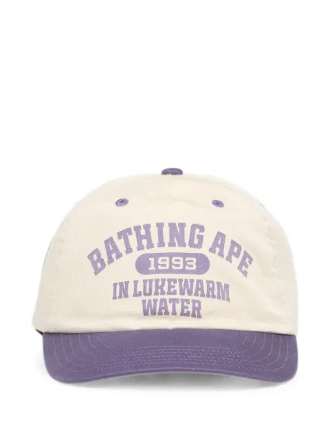 A BATHING APE® logo-print panelled cap