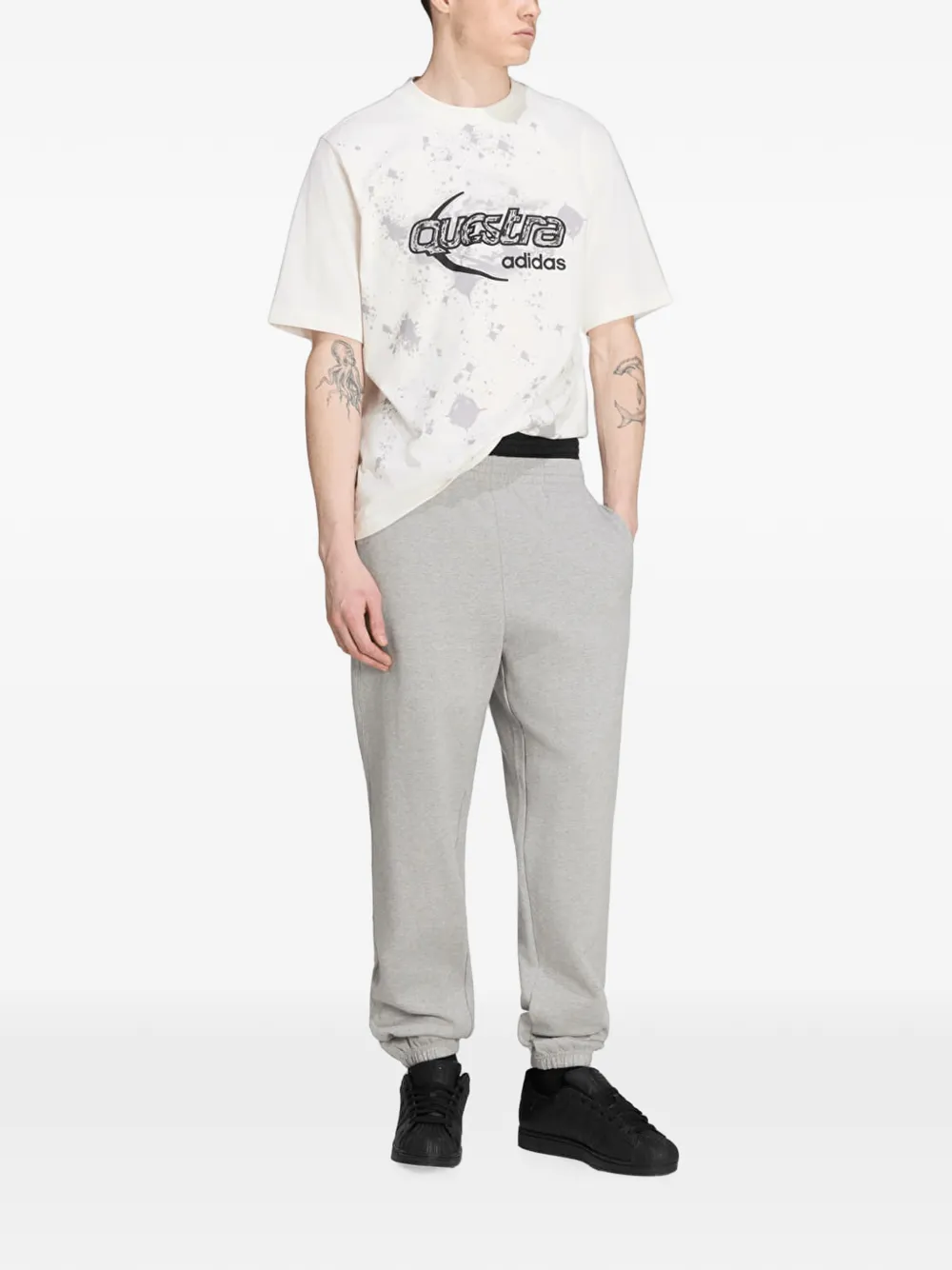 adidas Adilenium Questra graphic T-shirt Beige
