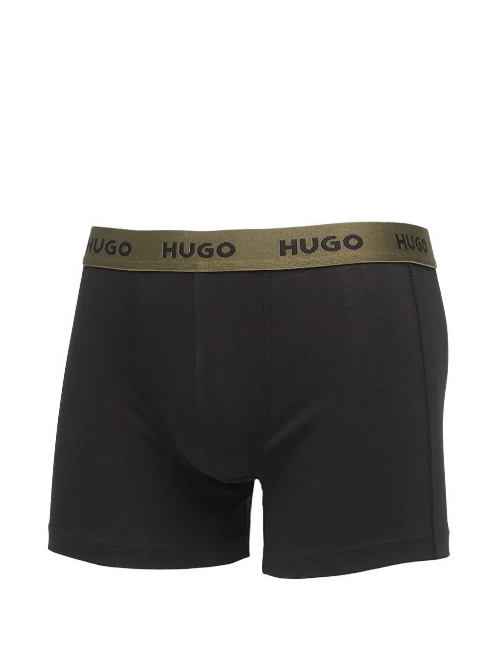 HUGO Drie boxershorts met logoband Zwart