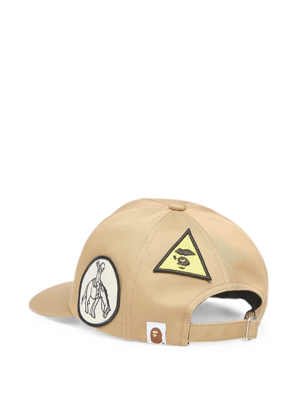 A BATHING APE Honkbalpet met logopatch Beige