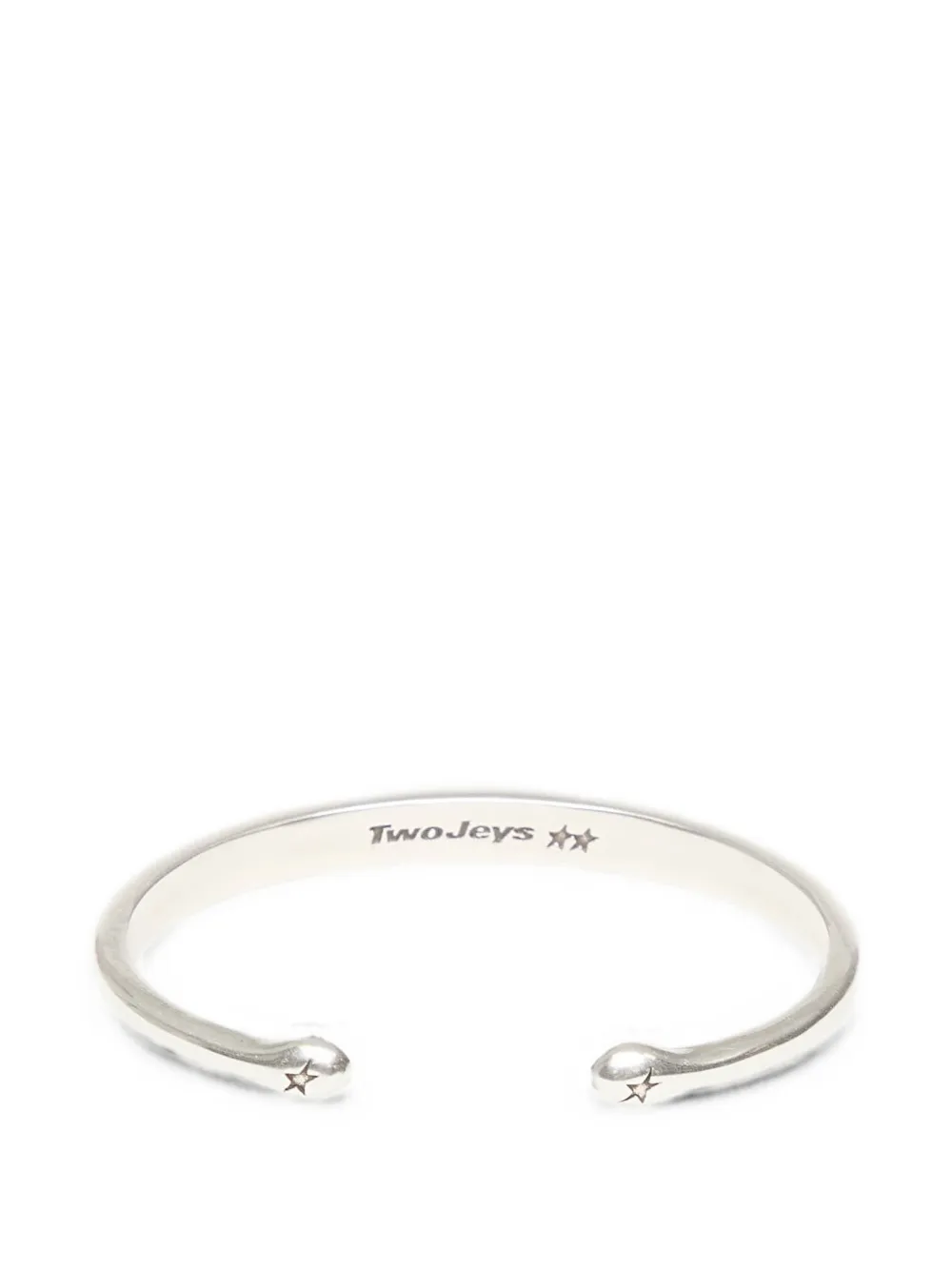 TWOJEYS star-engraved open cuff bracelet - Silber