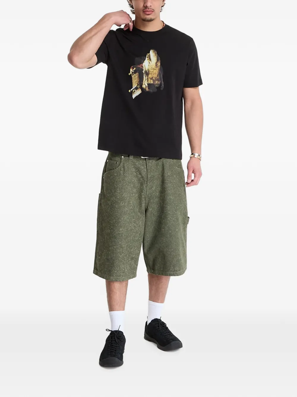 dime Rollin Head T-shirt met grafische print Zwart