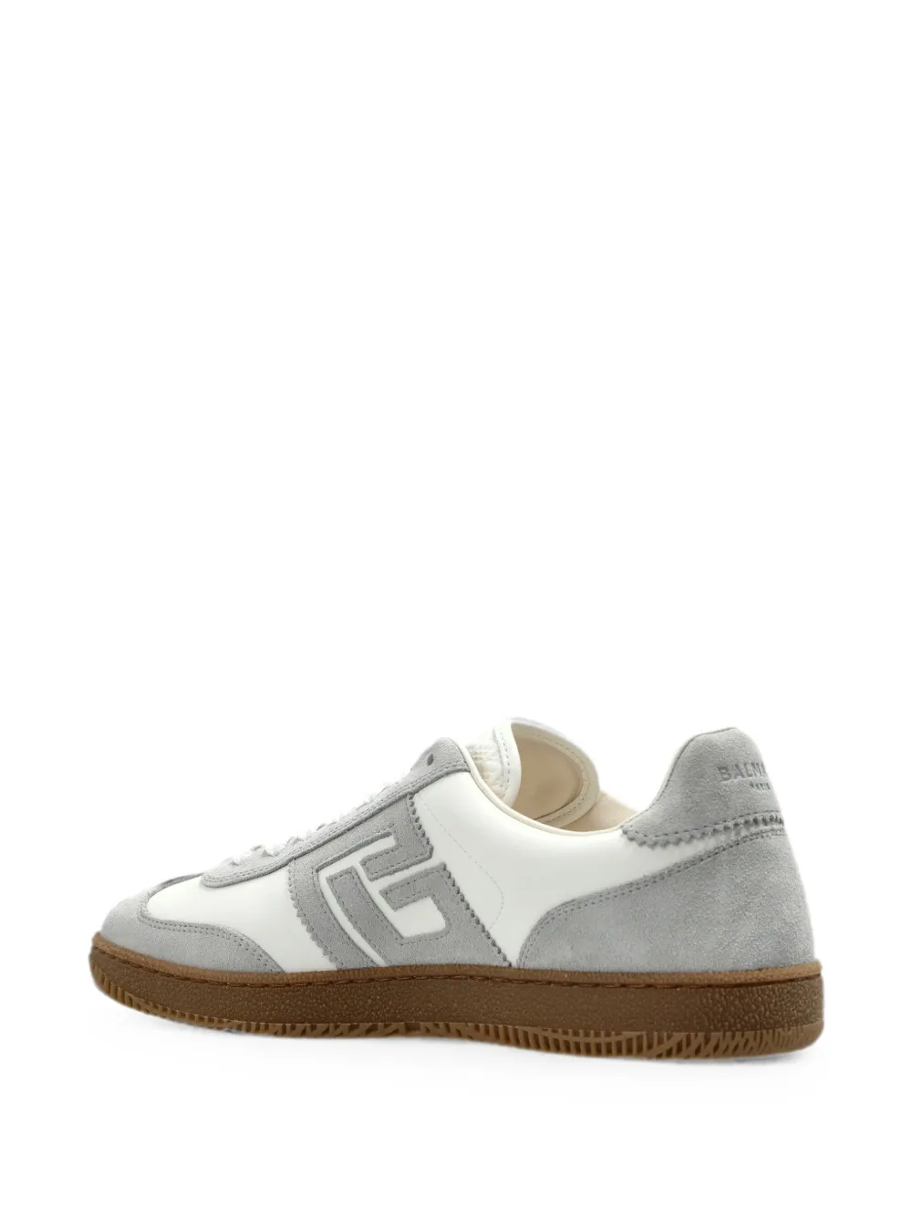 Balmain Swan logo-patch leather sneakers Wit