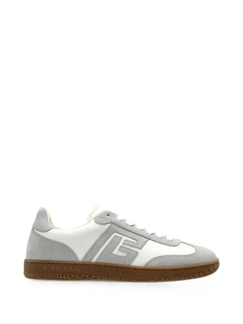 Balmain Swan logo-patch leather sneakers