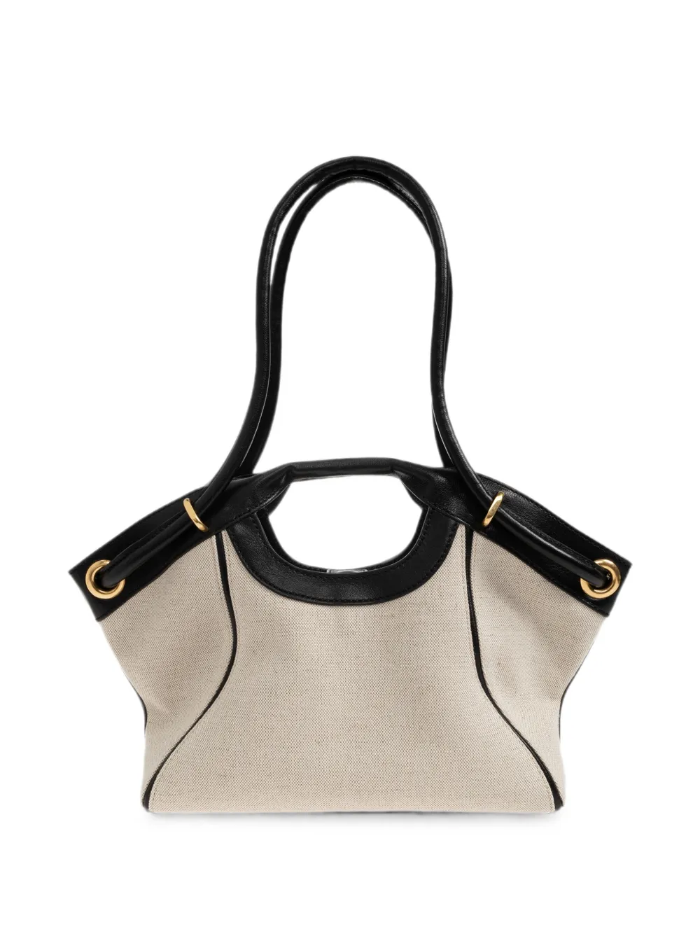 Balmain Canvas shopper met leren afwerking Beige