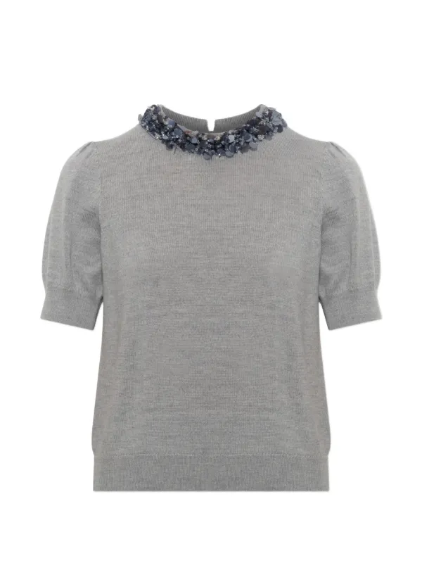 Ulla Johnson Sequin-embellished Jude Sweater in Grey