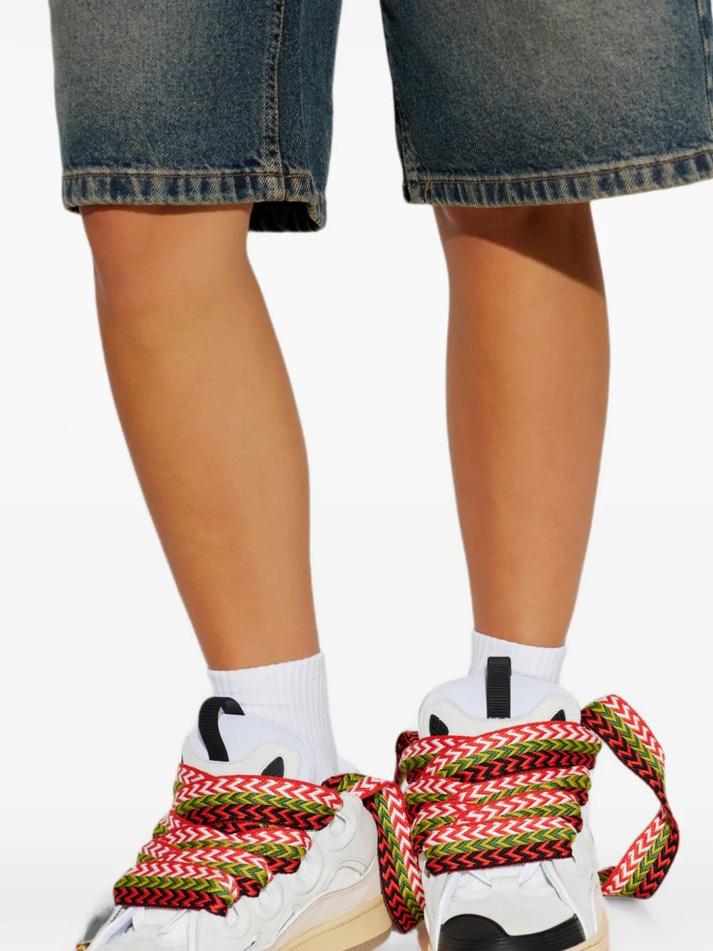 Lanvin Curb panelled sneakers Wit