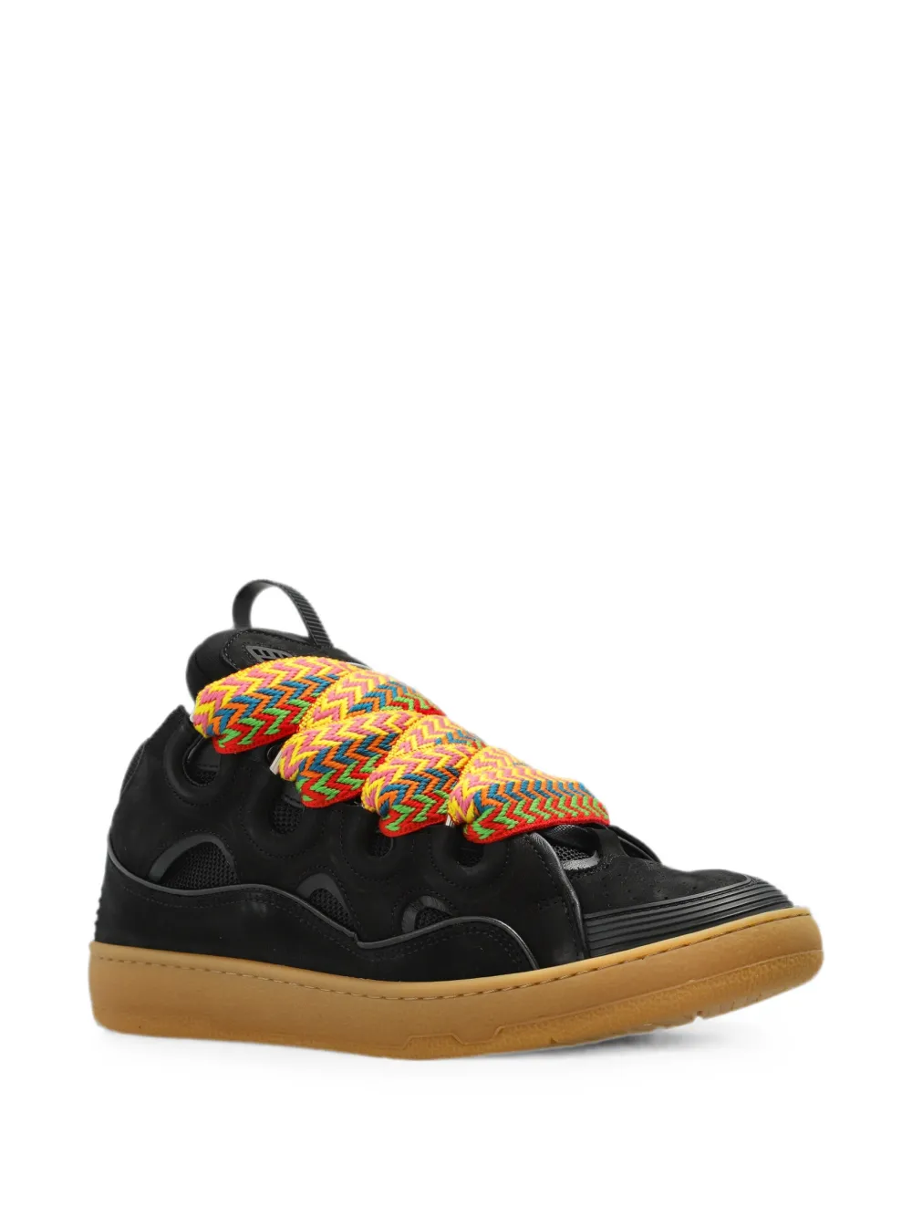 Lanvin Curb oversized-lace sneakers Zwart