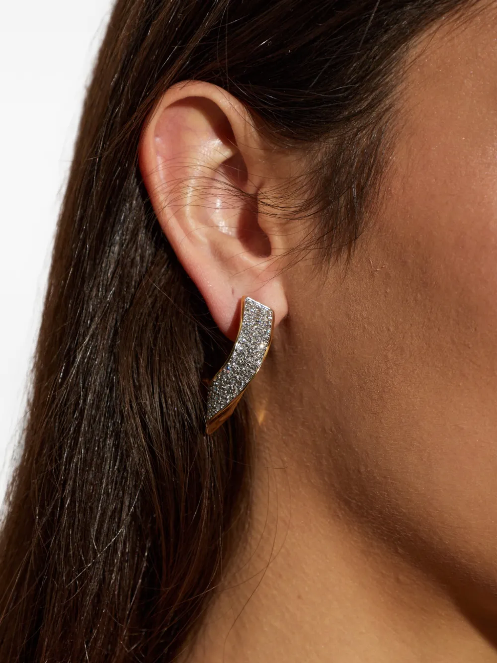 Lanvin crystal-embellished hoop earrings - Oro