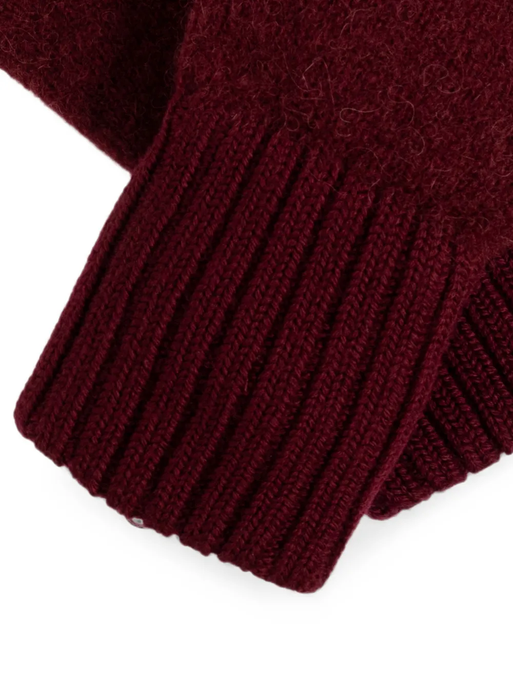 Canada Goose Ribbed-knit Logo-patch Mittens in Red, view 3