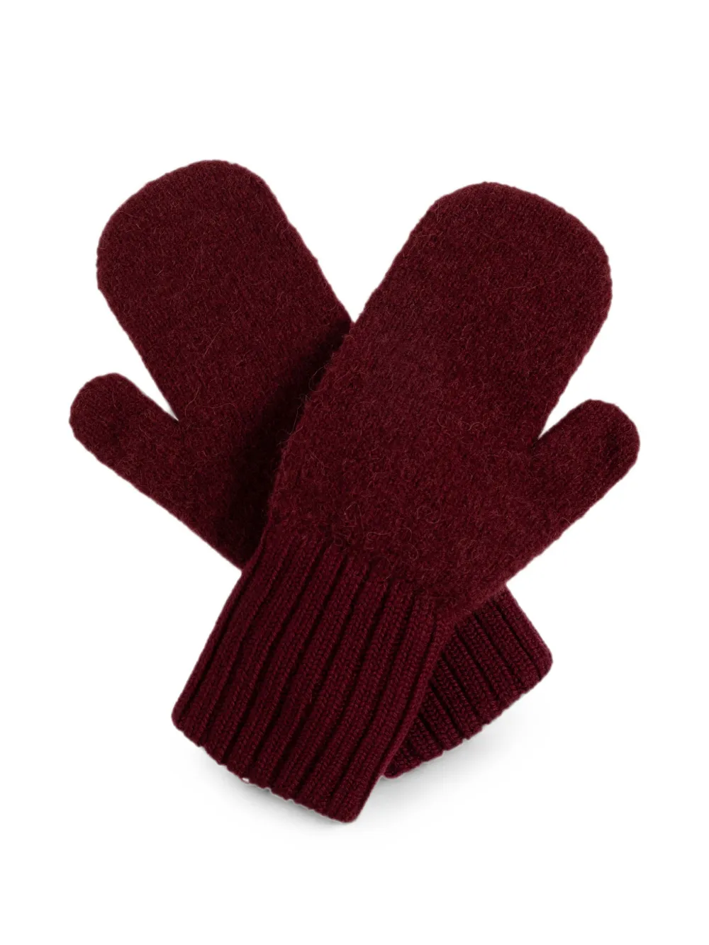 Canada Goose Ribbed-knit Logo-patch Mittens in Red, view 2