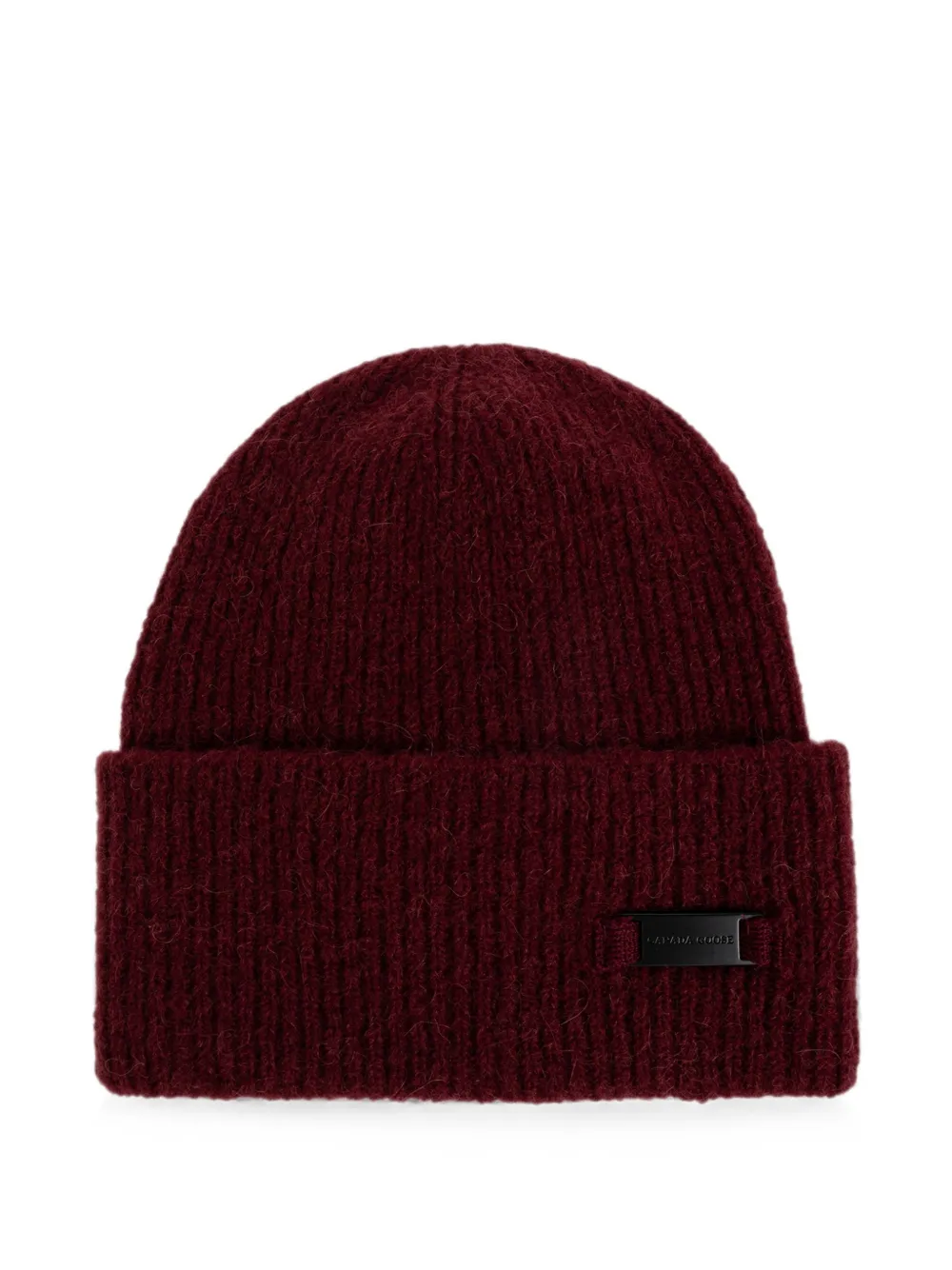 Canada Goose Gerippte Beanie mit Logo-Schild - Rot
