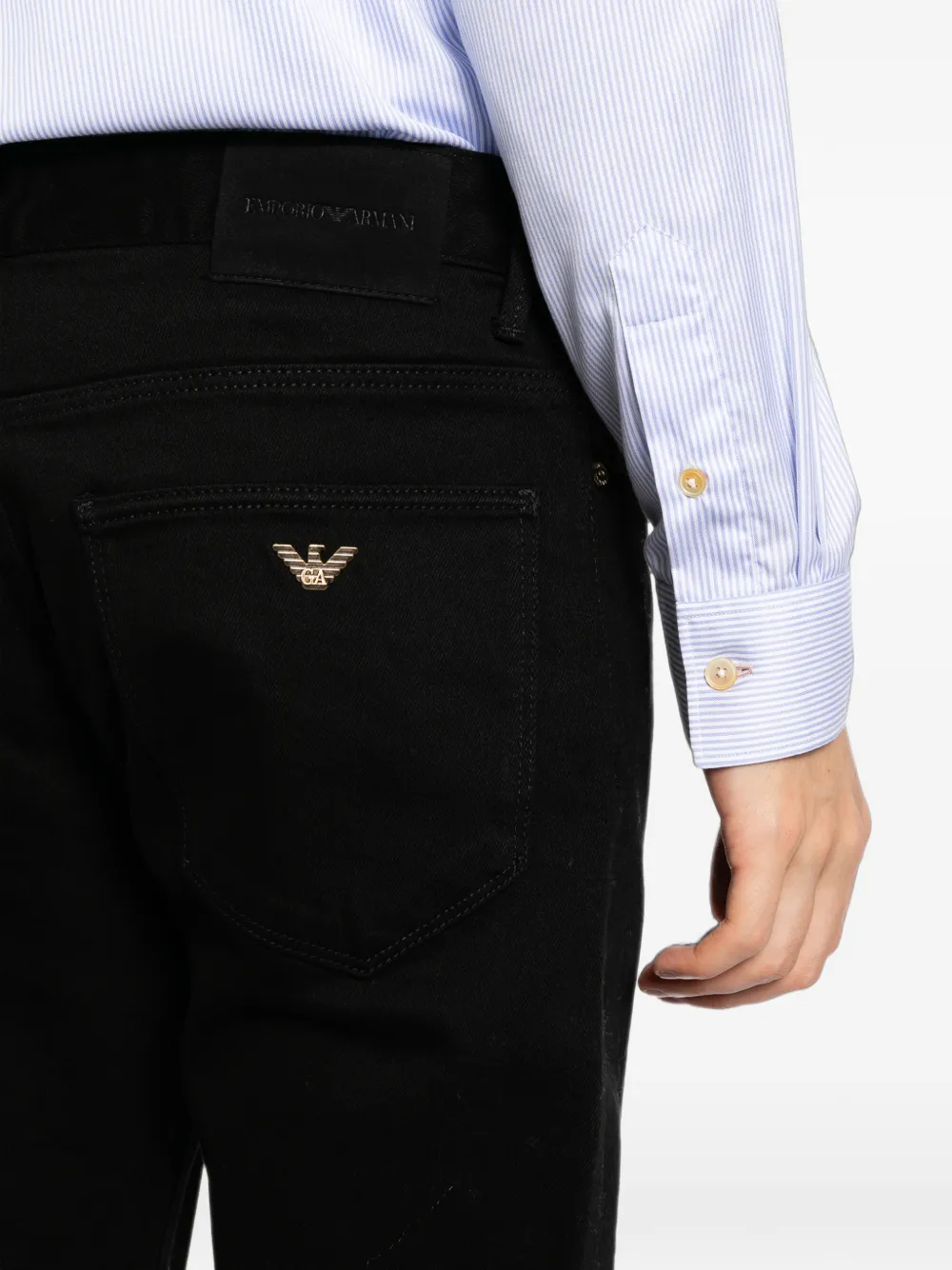 Emporio Armani Classic straight jeans met vijf zakken Zwart