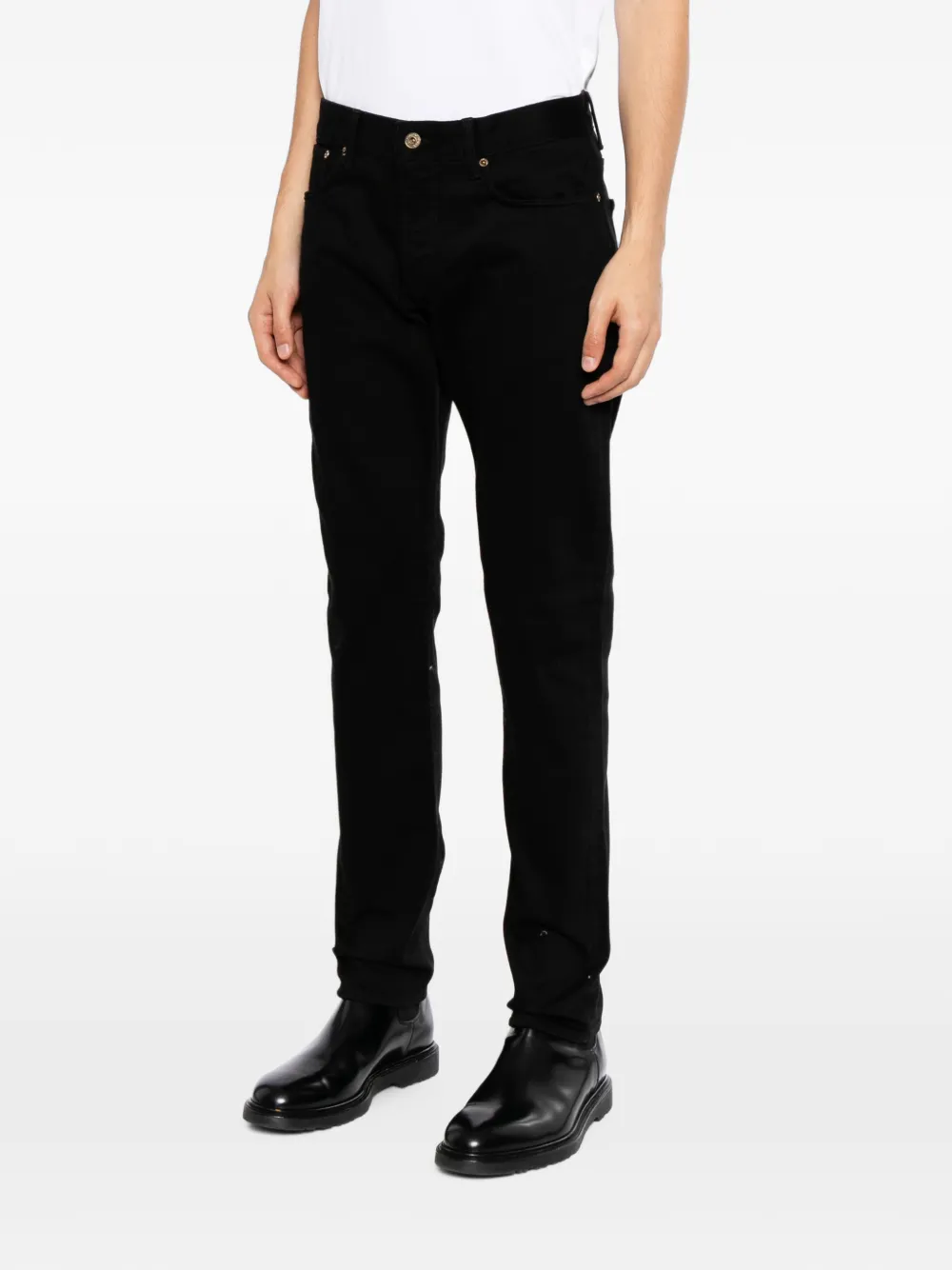 Emporio Armani Classic straight jeans met vijf zakken Zwart