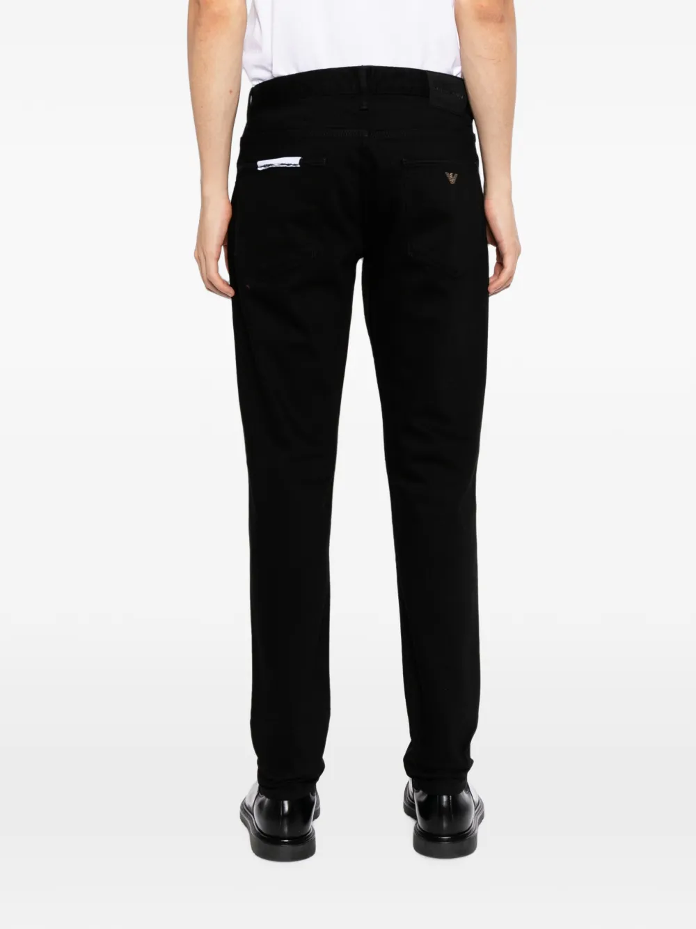 Emporio Armani Classic straight jeans met vijf zakken Zwart