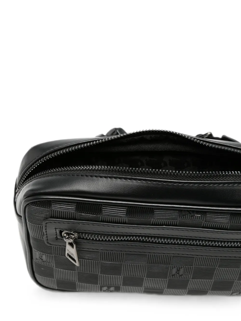 Karl Lagerfeld Bumbag geruite heuptas met logo-reliëf Zwart