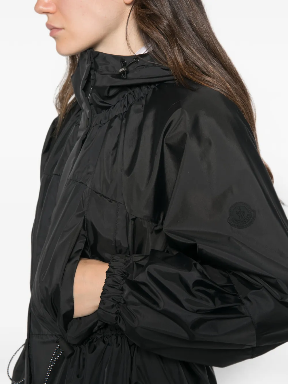 Moncler Jack met capuchon en trekkoord Zwart