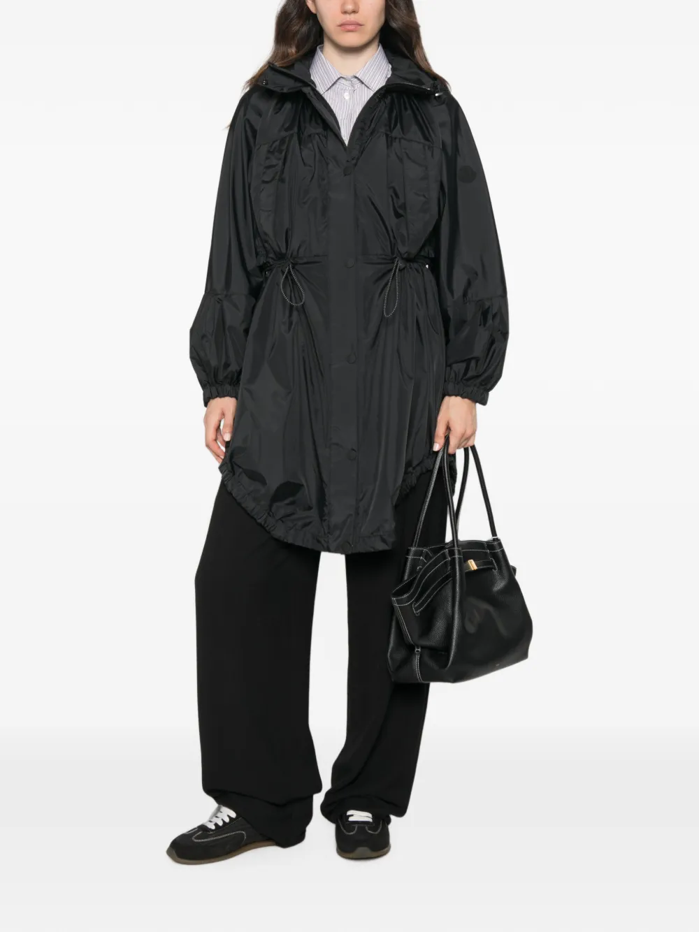 Moncler Jack met capuchon en trekkoord Zwart