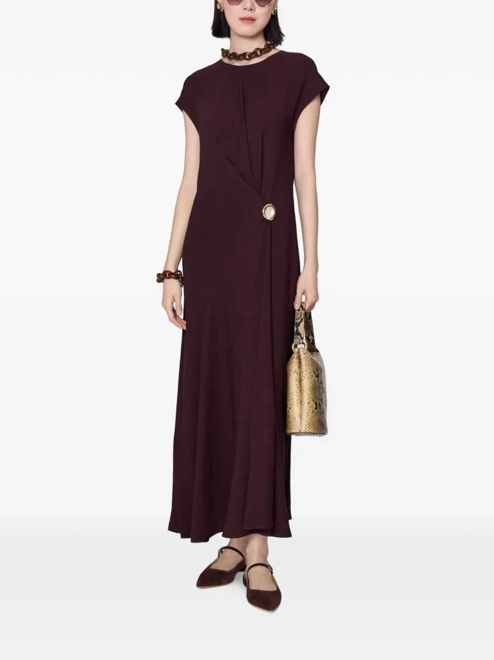 JOSEPH Taipan crepe dress Bruin