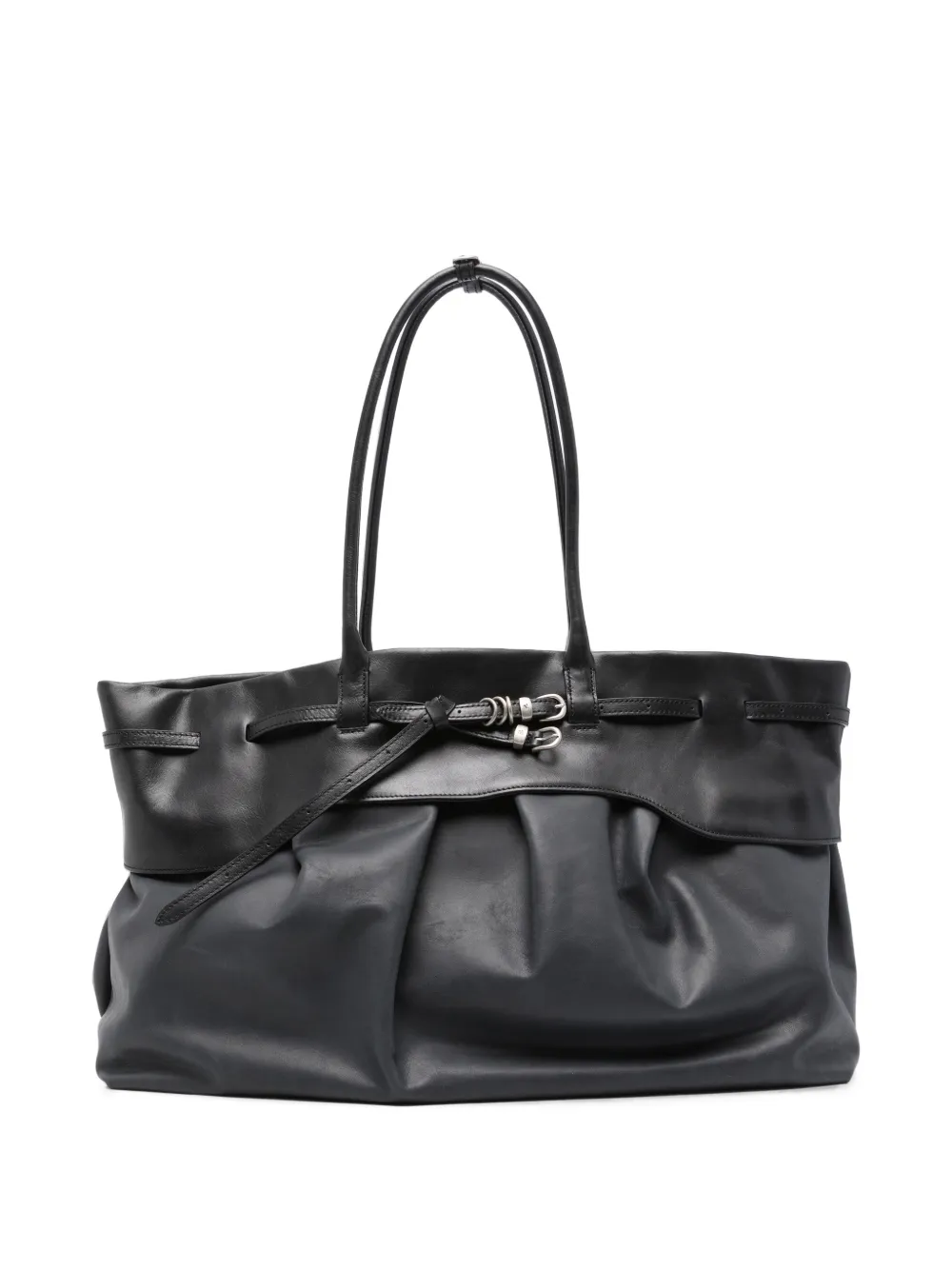 Marge Sherwood belt-detail leather tote bag - Nero