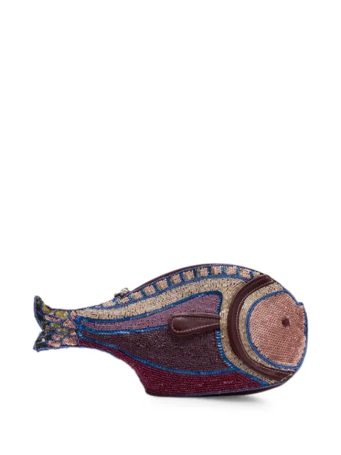 STAUD Pesce bead-embellished clutch bag
