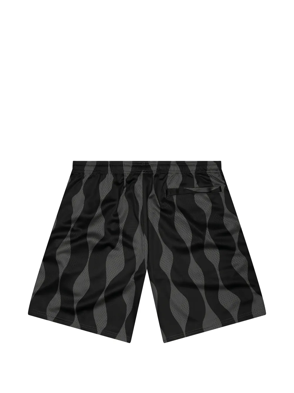 BY PARRA Waved mesh shorts Zwart