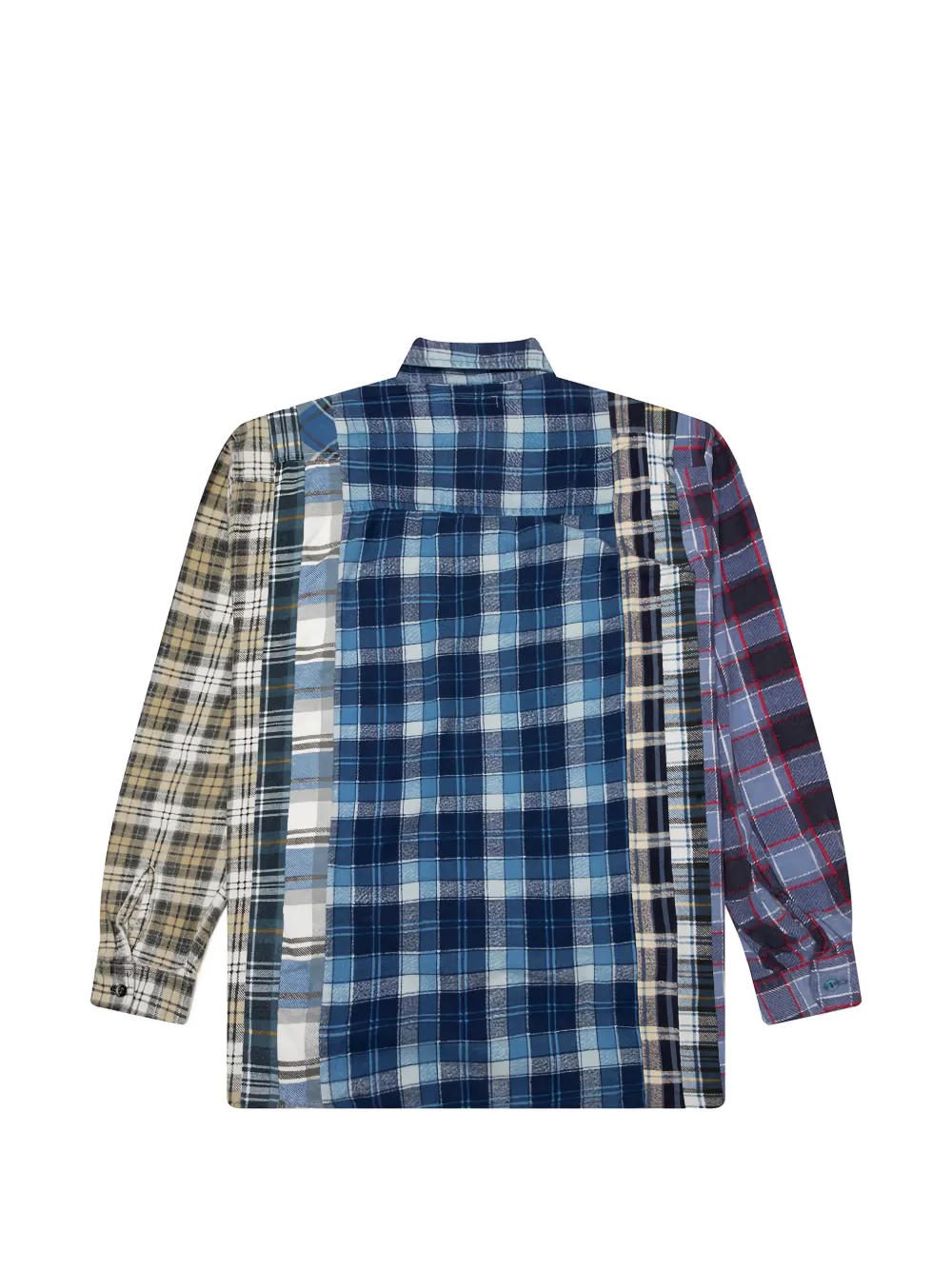 Needles Overhemd met patchwork Blauw
