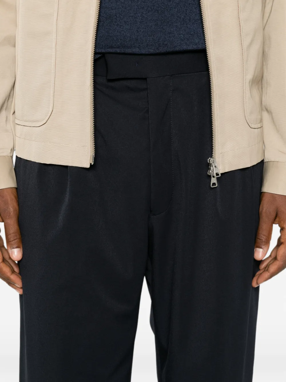Karl Lagerfeld Plooibroek met wijde pijpen Blauw