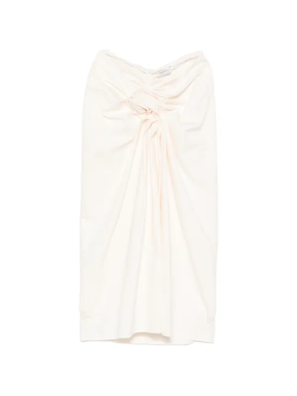 Magda Butrym Knot-detail Ruched Midi Skirt in Neutrals