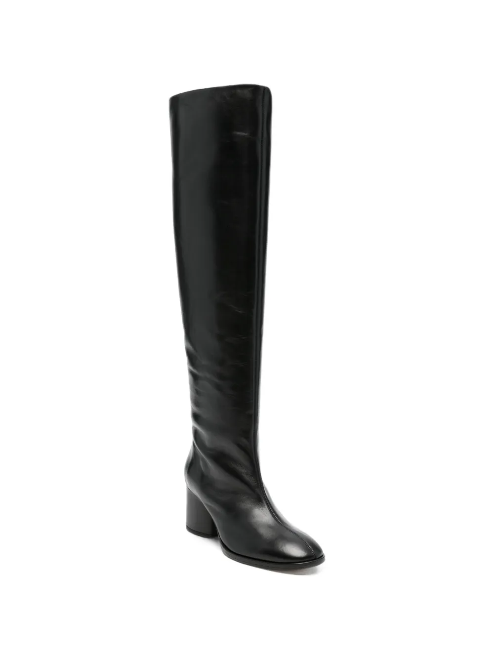 Aeyde block-heel knee-high boots Zwart