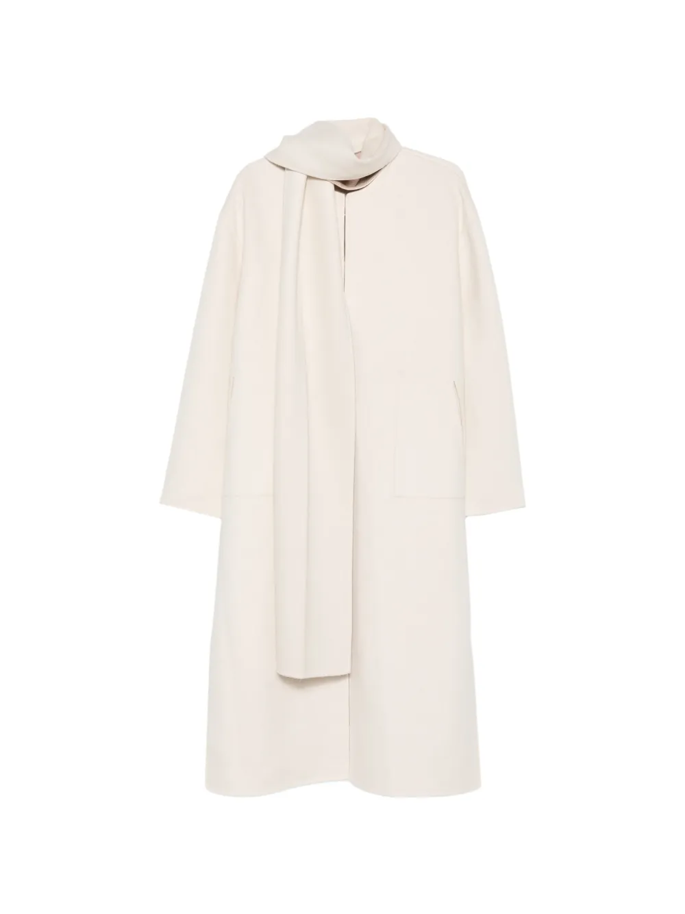 ALICIA AUDREY Camilla scarf-detail longline reversible coat - Nude