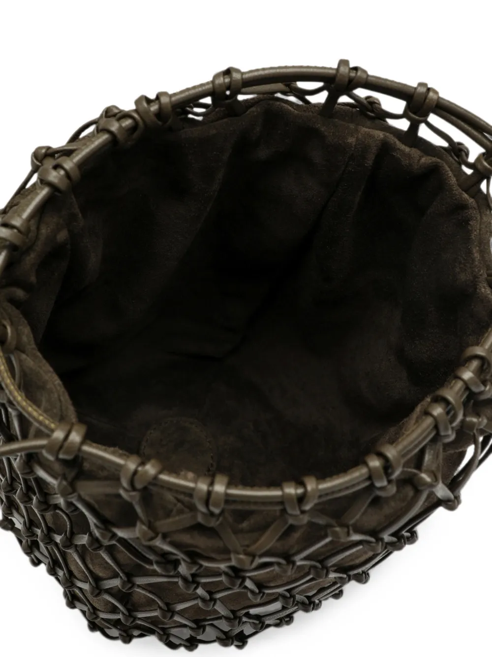 Savette Macrame Suede Pouch Bag in Brown, view 5