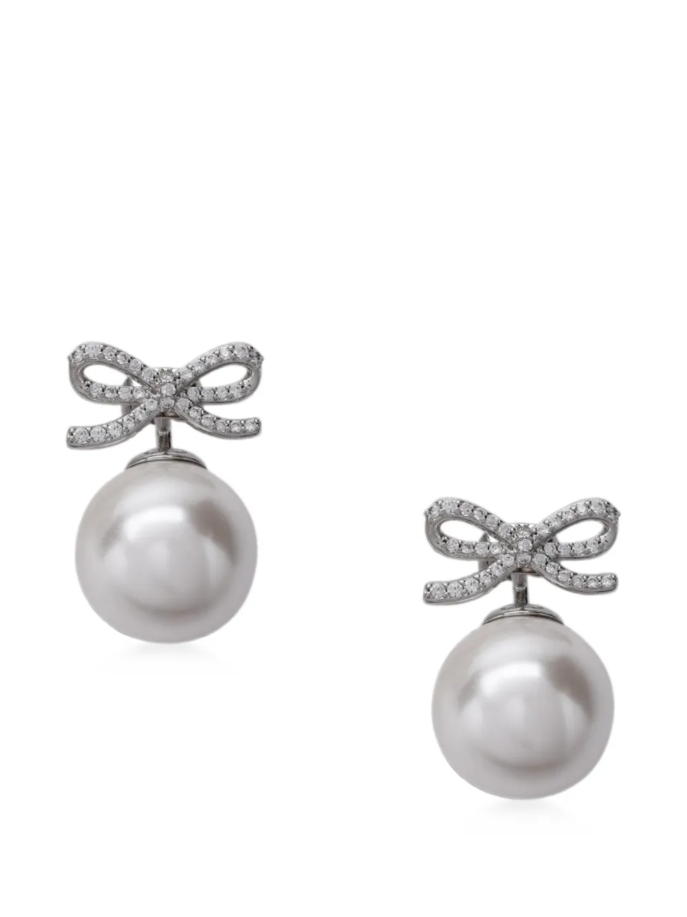 Self-Portrait bow-detail earrings - Silber