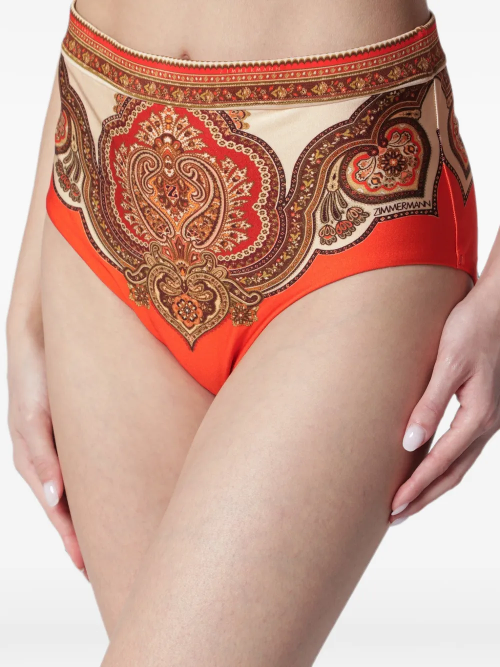 ZIMMERMANN Mahon bikinislip met paisley-print Oranje