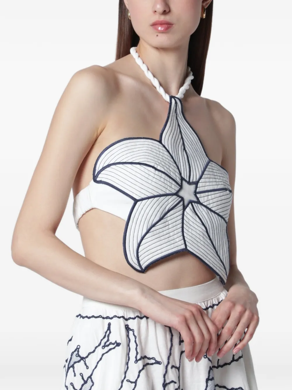 FARM Rio starfish halterneck top - Weiß