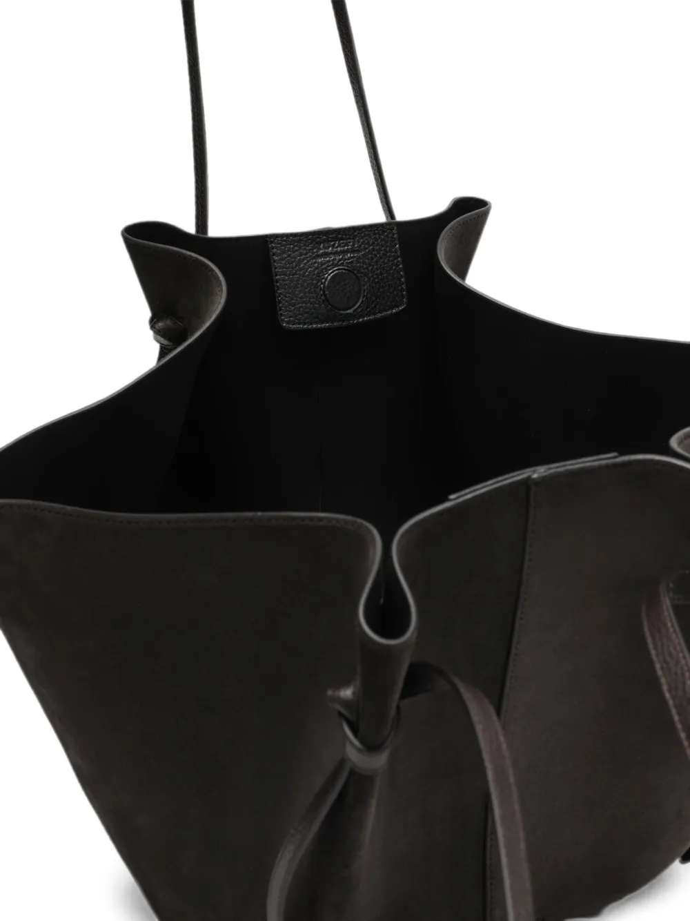 Yuzefi Mochi leren shopper Zwart