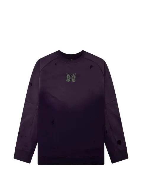 Needles Deconstructed butterfly-print sweatshirt