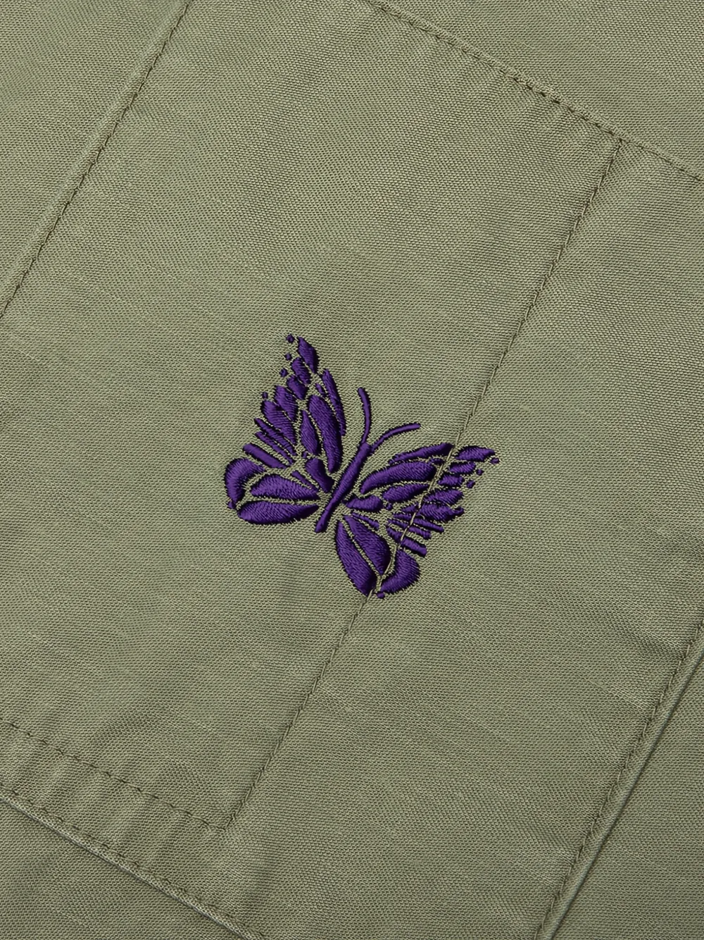 Needles Reversed Sateen jack met geborduurde vlinder Groen