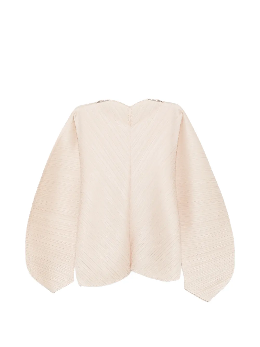 Pleats Please Issey Miyake pleated balloon-sleeve blouse - Neutrals