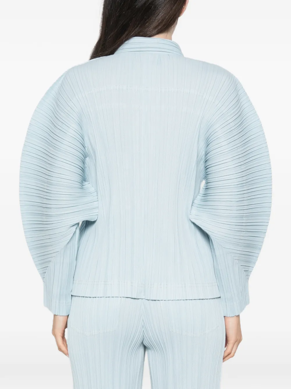 Pleats Please Issey Miyake pleated shirt Blauw