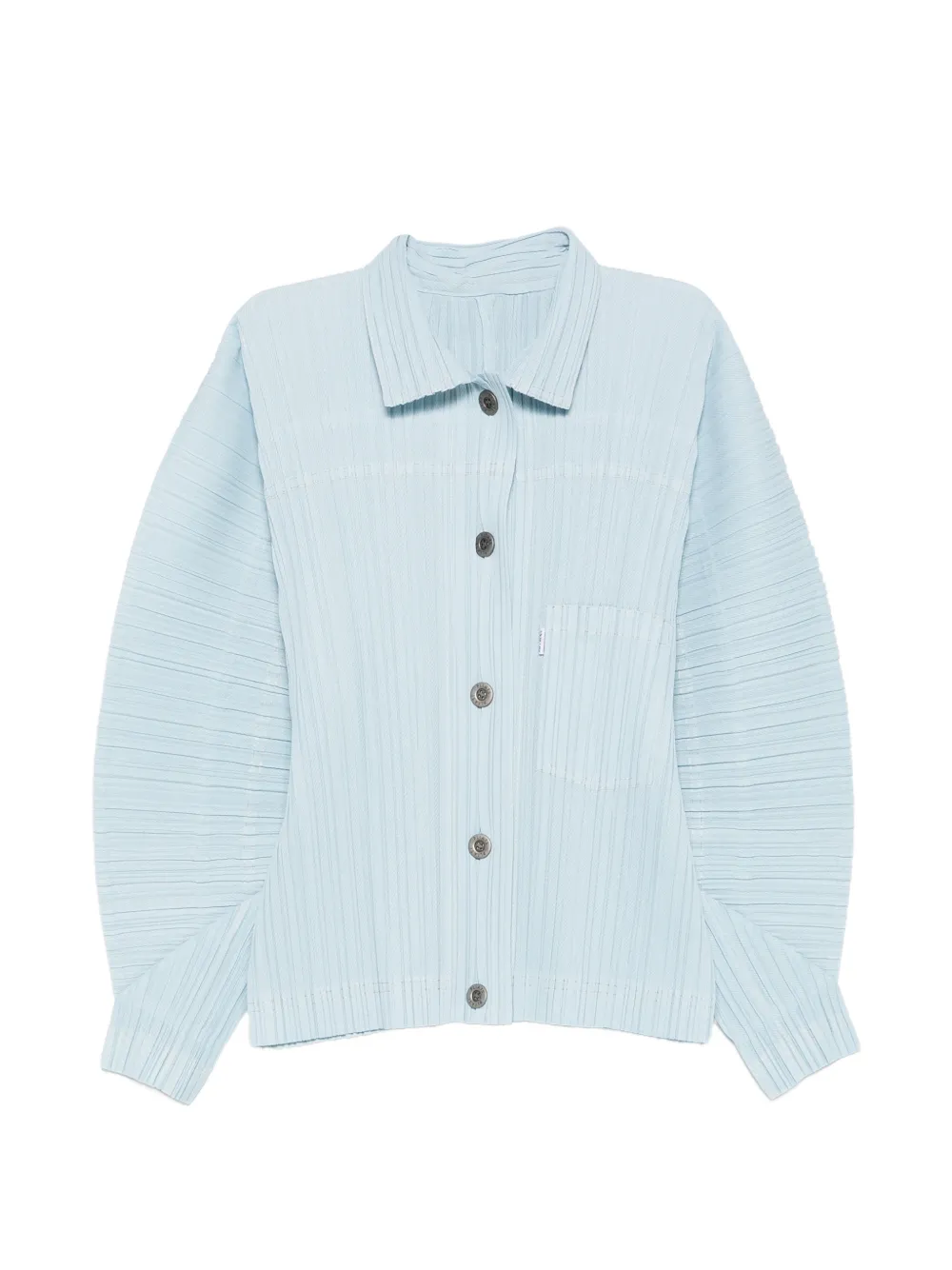 Pleats Please Issey Miyake pleated shirt - Blau