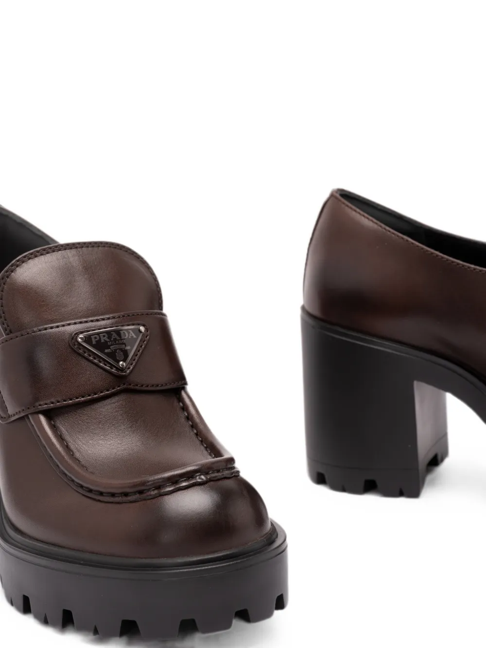 Prada logo-plaque chunky loafers Bruin