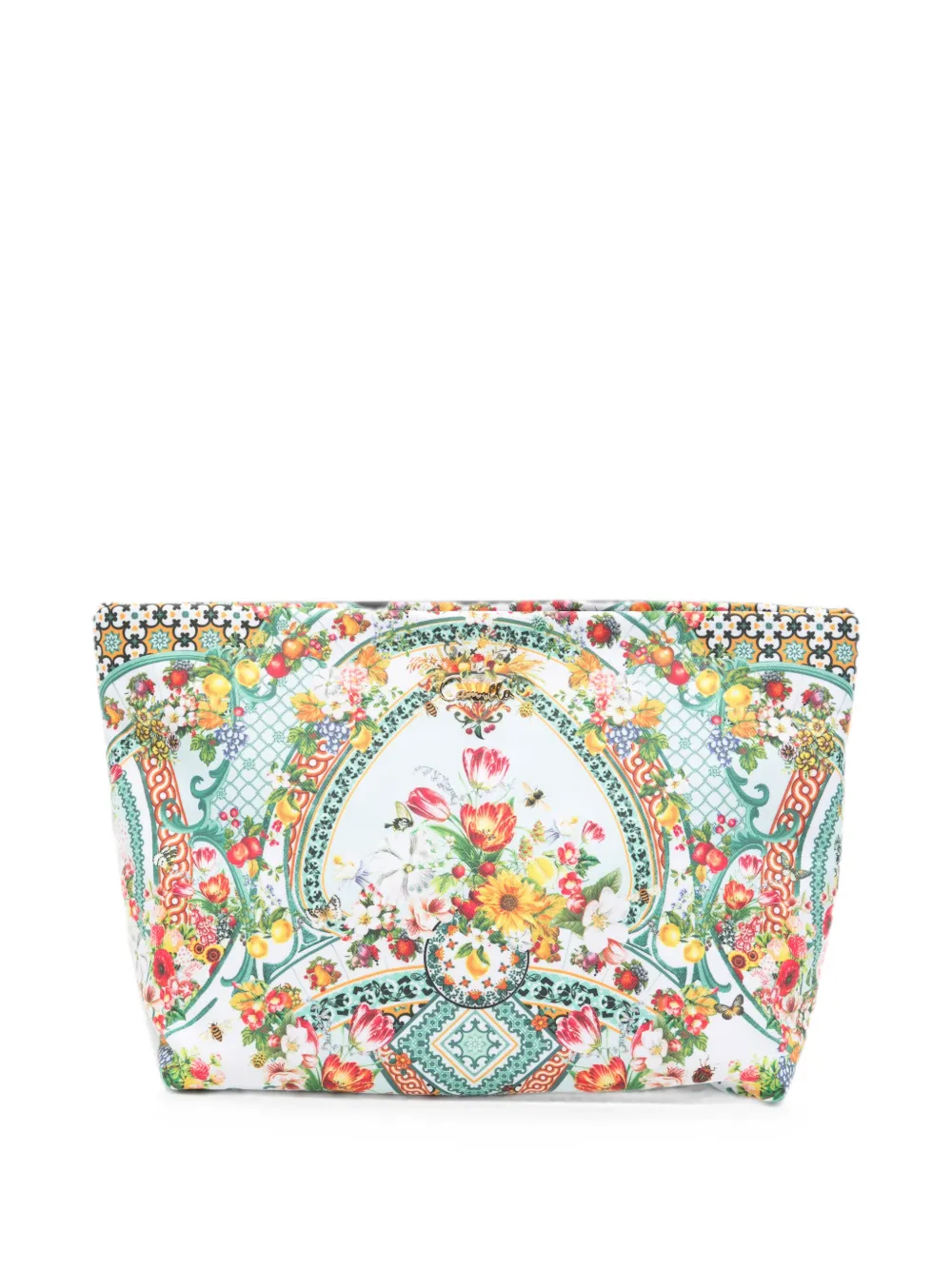Camilla floral-print makeup bag - Blu
