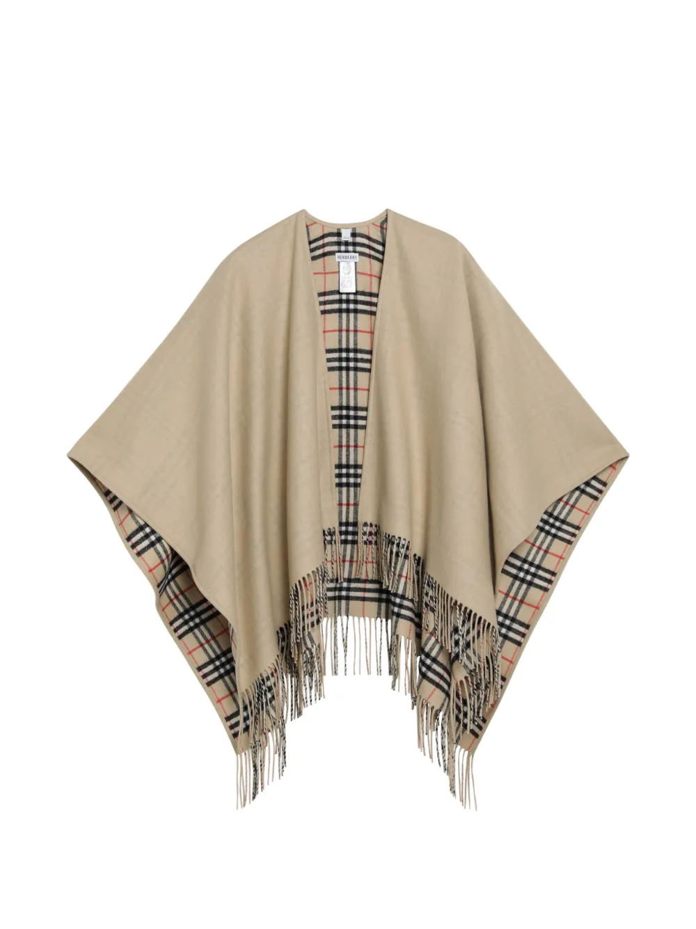Burberry reversible fringed cape - Neutrals