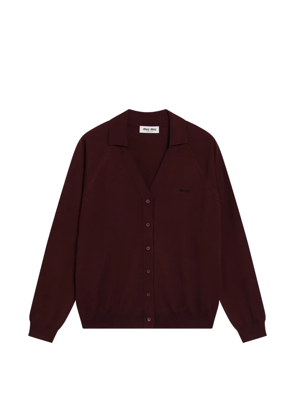 Miu Miu logo-embroidered V-neck sweater - Rosso