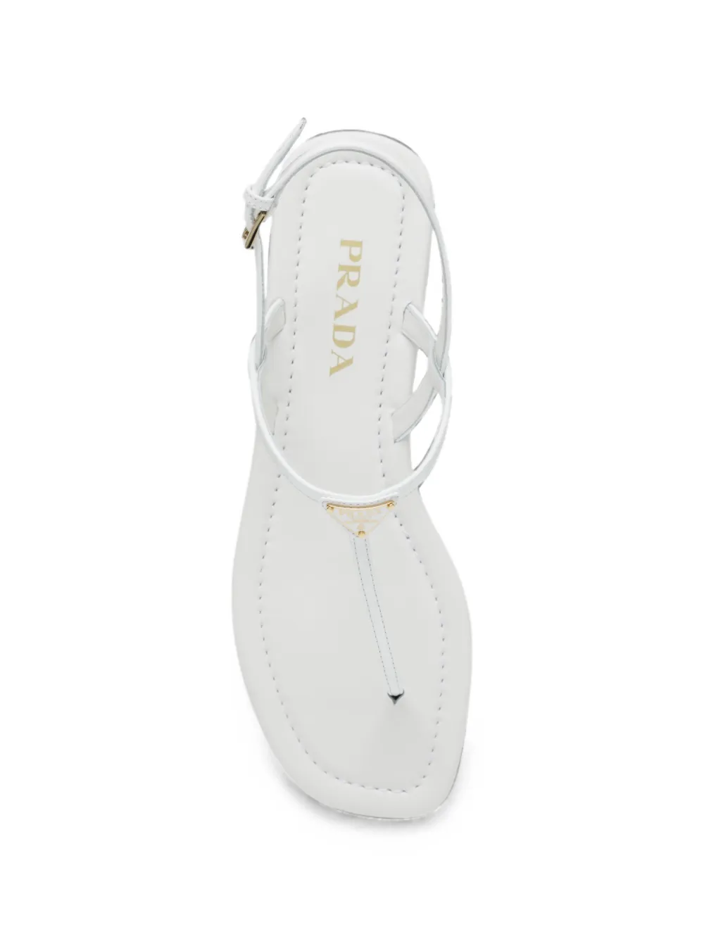 Prada Sandalen met gespsluiting en driehoekig logo Wit