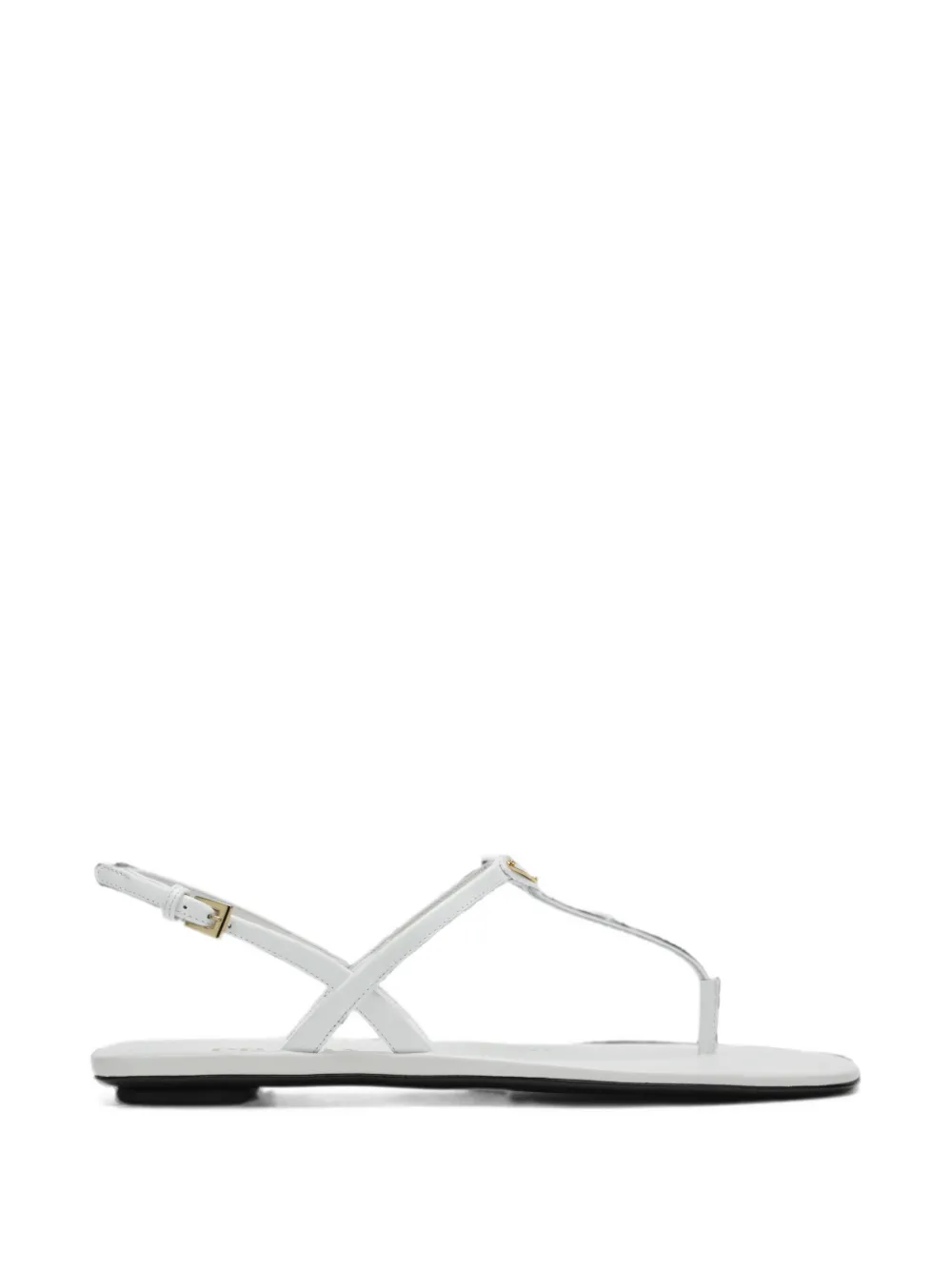 Prada Sandalen met gespsluiting en driehoekig logo Wit