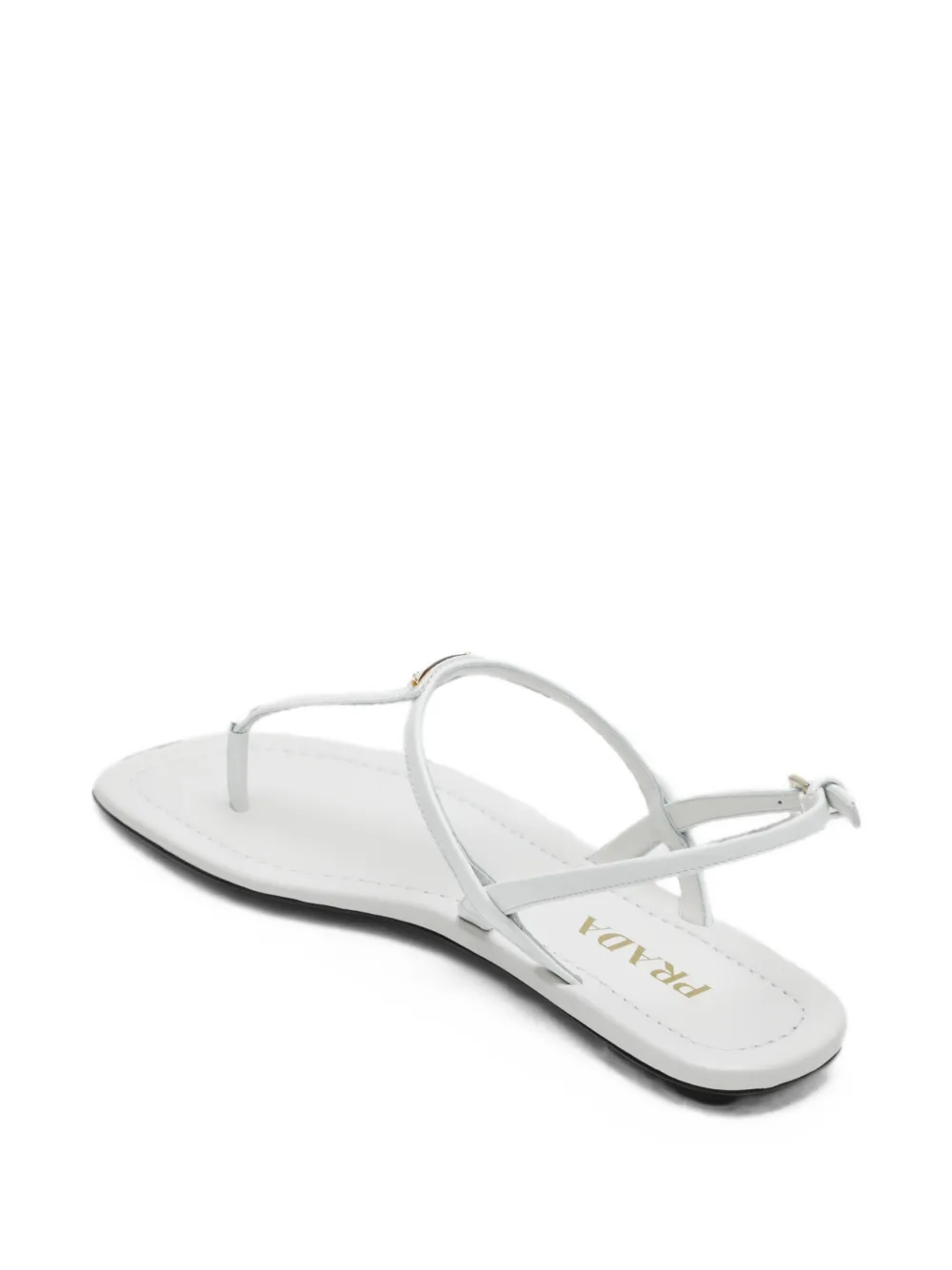 Prada Sandalen met gespsluiting en driehoekig logo Wit