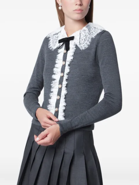 Self-Portrait Cardigan mit Spitzenkragen